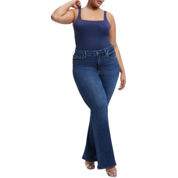 NWT Good American Good Legs Flare Split Pocket Jeans Size 26 Retail $145 - Picture 2 of 7